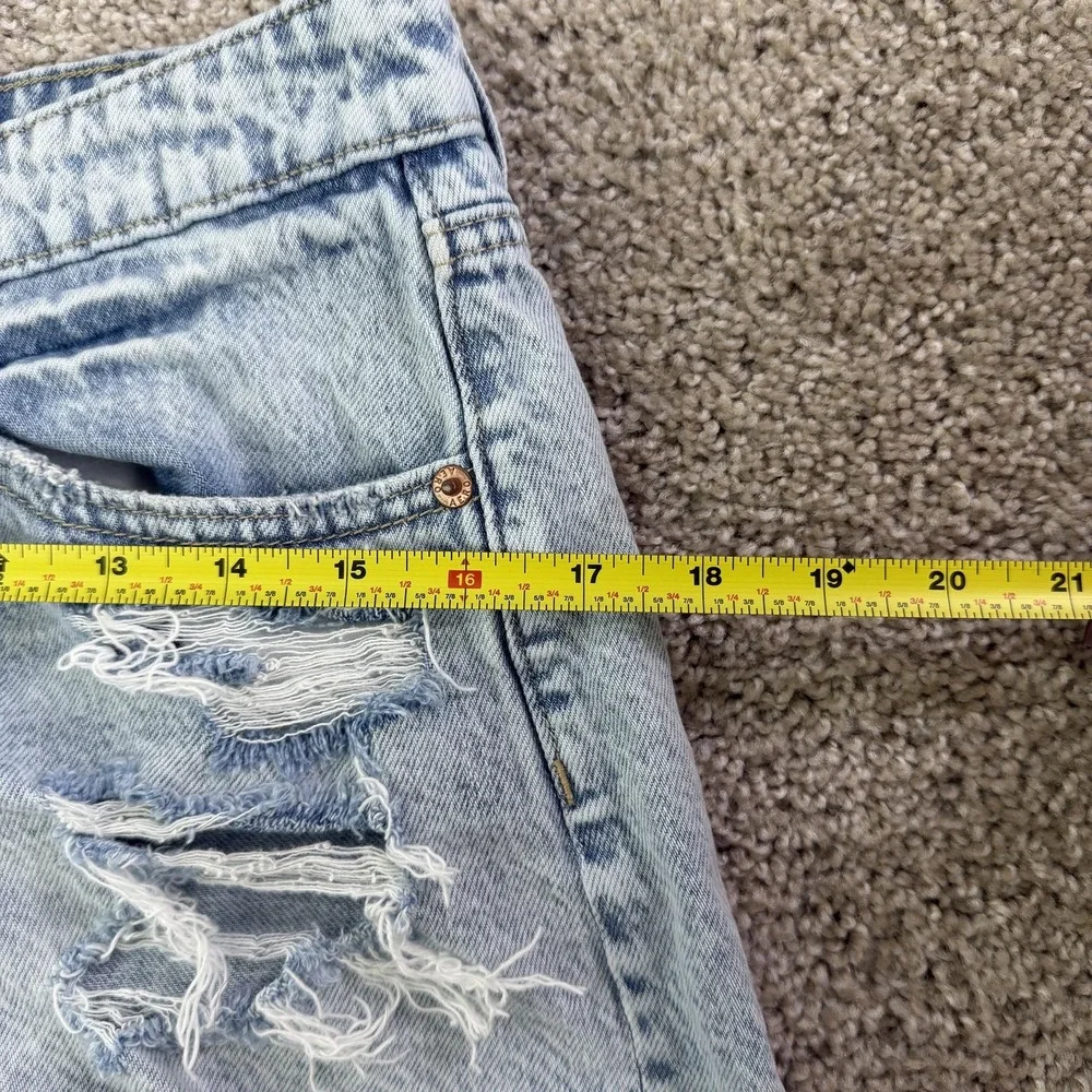 Aeropostale Shorts Womens 4 28W Blue Denim High Rise Distressed Cut Off Raw Hem